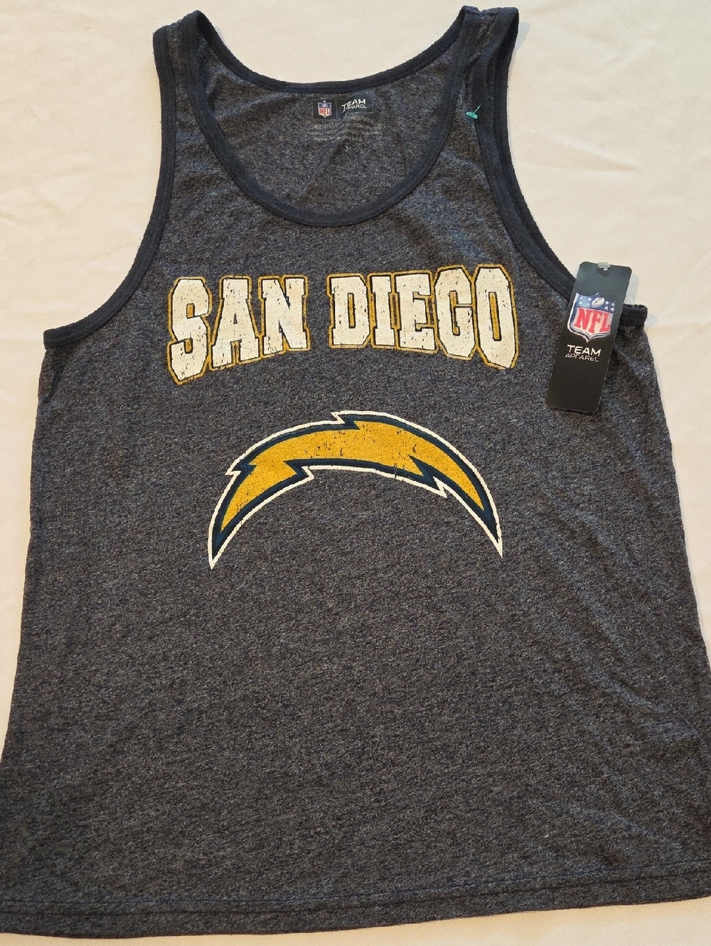 NFL Team Apparel Heather Navy Tank Top with Gold NFL Shield